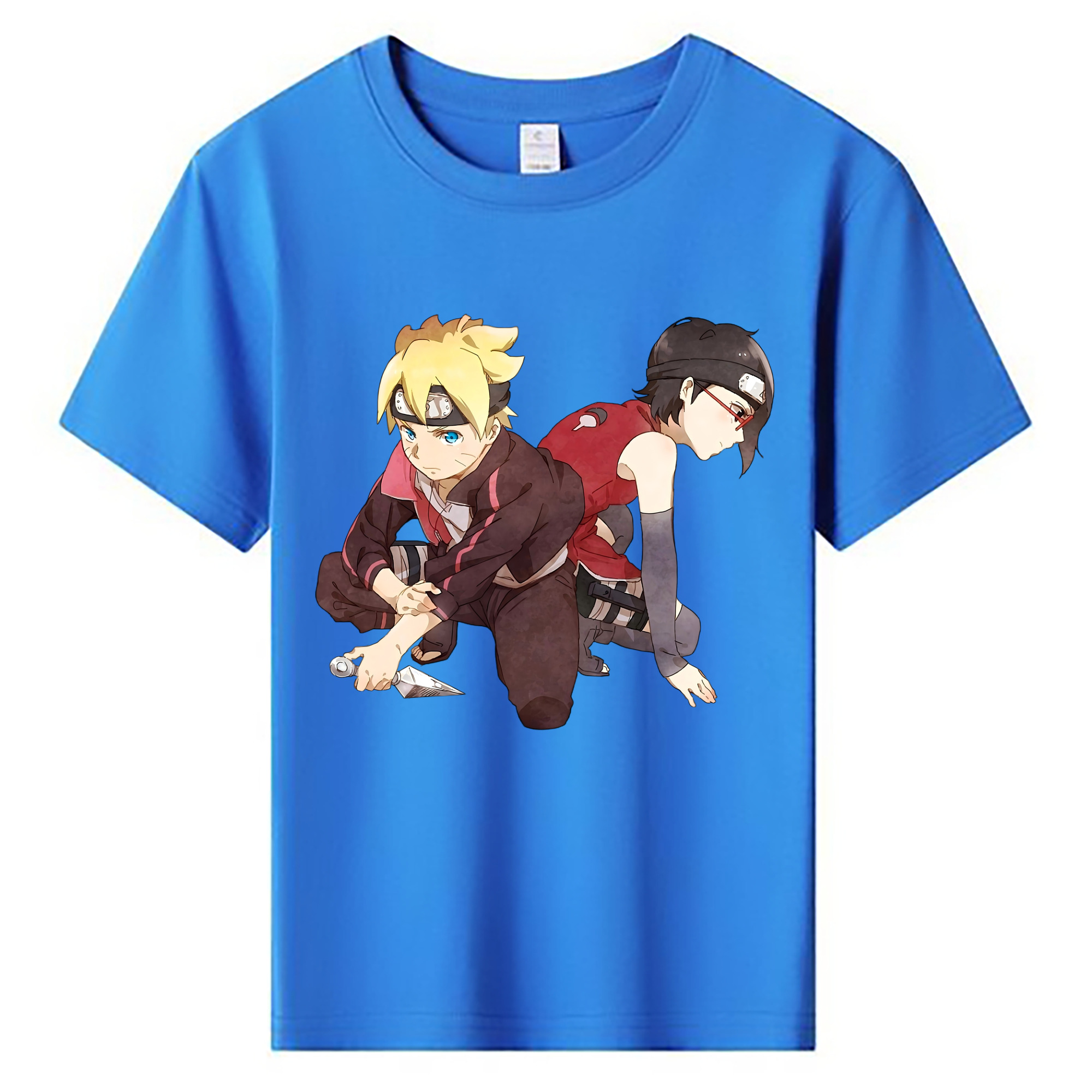 （画像用） NARUTO -ナルト- うちは サラダ Uchiha Sarada 綿100％キッズTシャツ（フロントプリント）